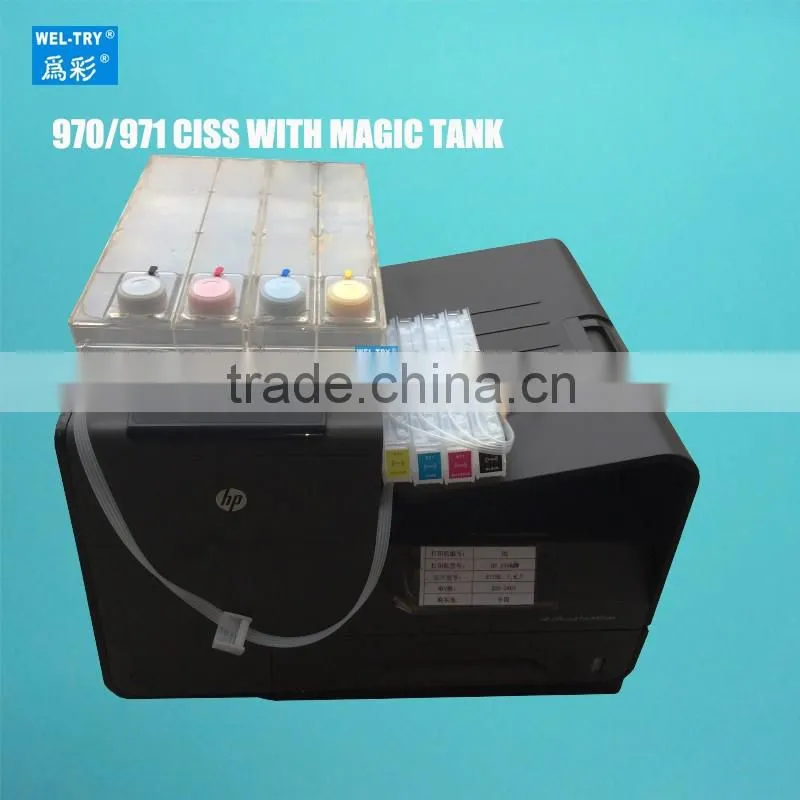 for HP 970 971 empty ciss for HP Officejet Pro X451dn X551dw X476dn magic tank with chip