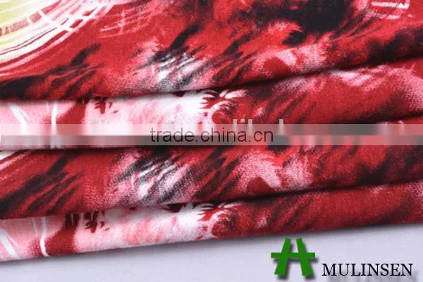 Mulinsen textile made by Germany machine soft yarn fabric with spandex, viscose printed fabric