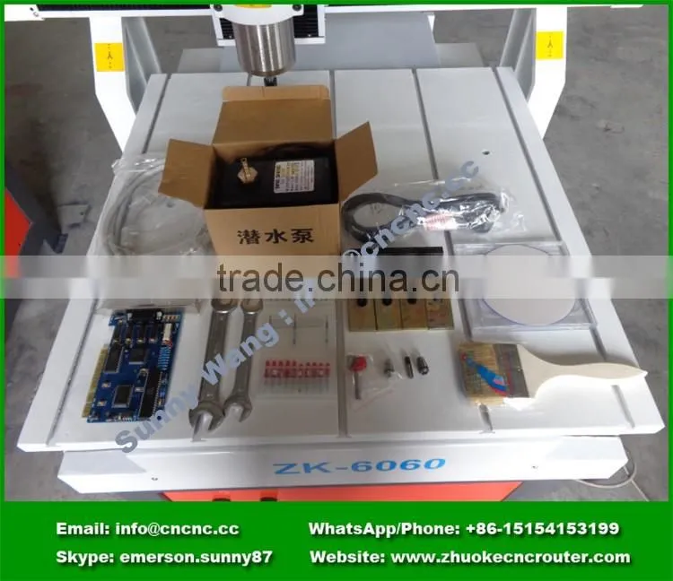 Small PCB CNC Router 6060 Milling Drilling Engraving Machine NCStuido Control 1.5Kw Spindle 600*600mm ZK-6060