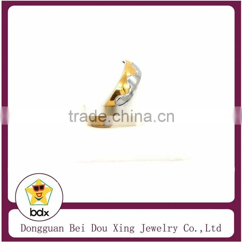 Gold and silver plated the wave style stainless steel 316 fashion Ring