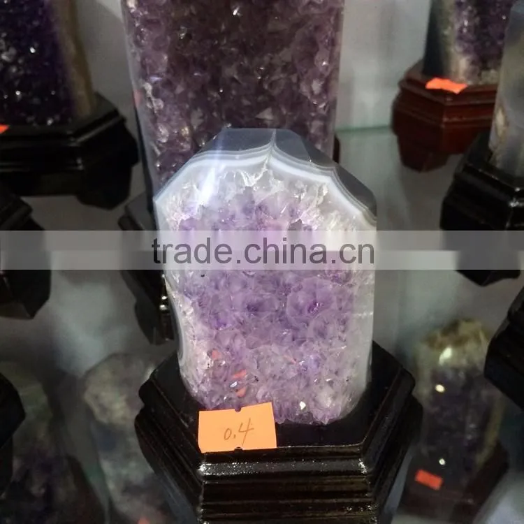 Natural Amethyst Geode Cluster Wand Point Crystal Ornaments For Sale