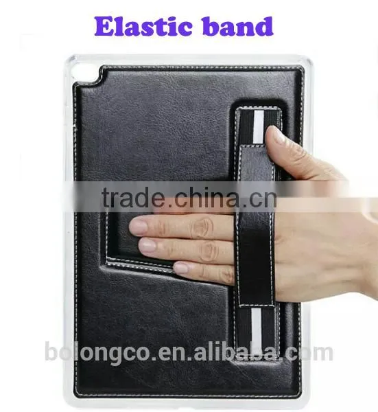 business style foldable tpu surface cover as holder connection TPU back cover case with elastic band stand function for tab