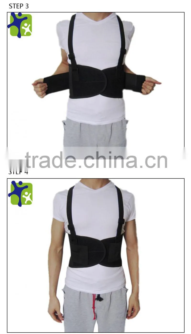 Lumbar back for workers, heavy duty back support with suspenders