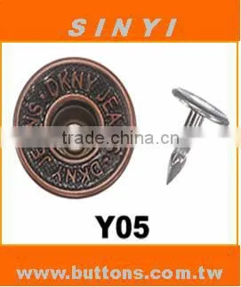 High quality Metal Customized Logo Jean Button