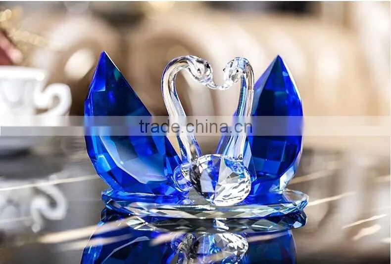 Crystal Couple Swan Figuirnes For Wedding Souvenirs Gifts