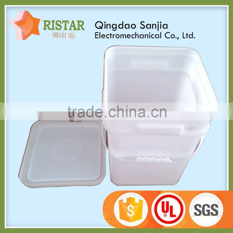plastic square bucket mould square bucket with handle and lid