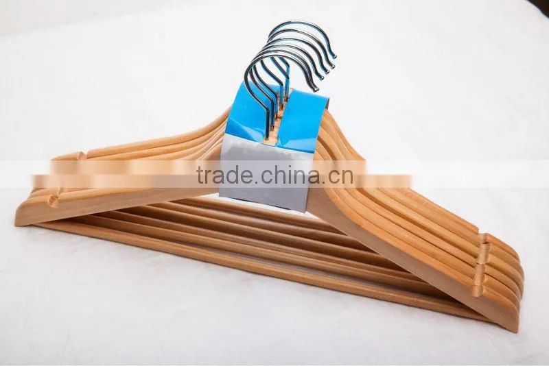 Metal hook for Cheap Wooden clothes hanger