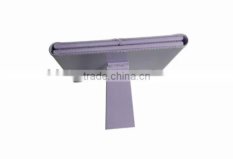 Leather stand cosmetic 3-side desktop vanity mirror