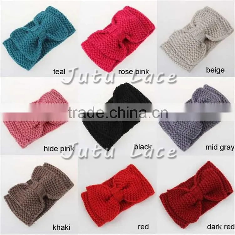 New style Women Winter Crochet Headbands-rhinestone flower crochet headband