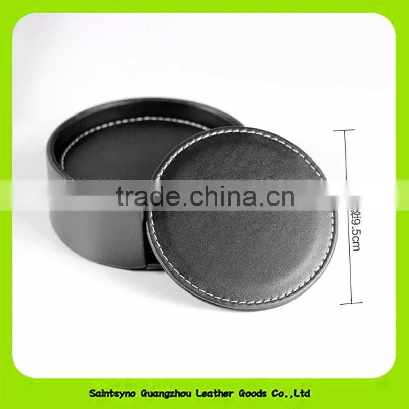 Promotion classical tableware personalized leather cup coasters 16031