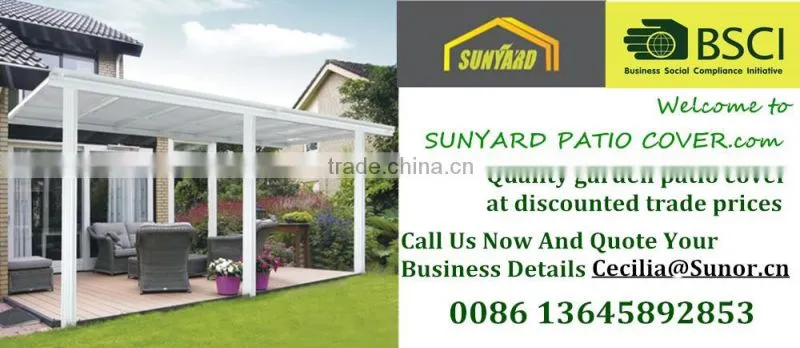 16' x 8'ft Sturdy aluminium polycarbonate Patio Cover