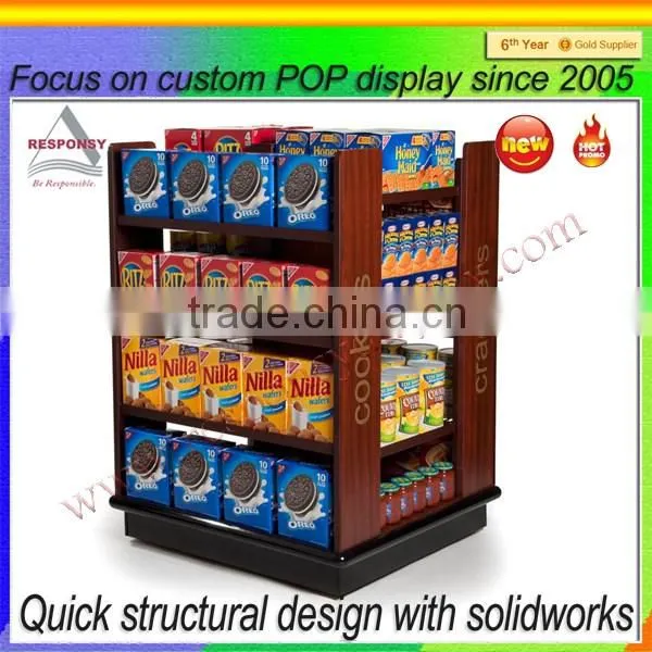 supermarket 4 sides display racks for retail sale accessory products