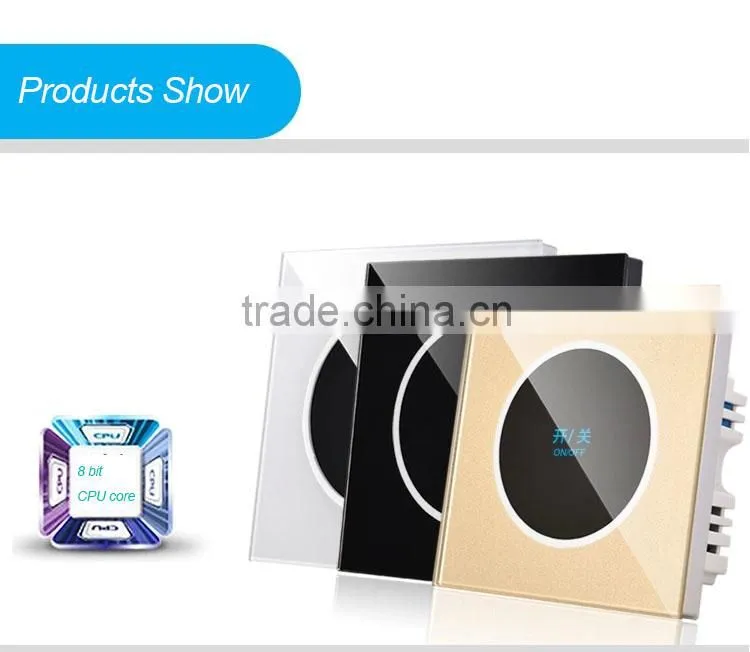 single smart touch screen wall plate light switch 1000w