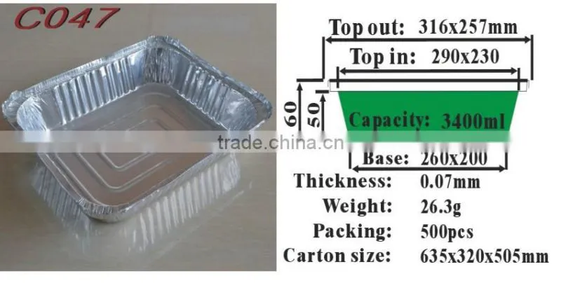 aluminium foil take out tray C047