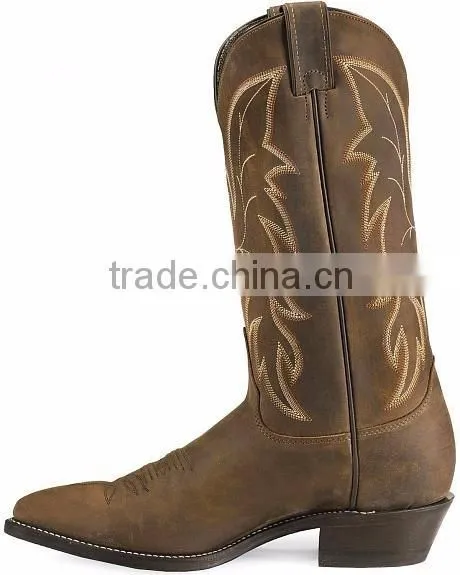 brown full grain distressed leather western cowboy boots wholesale