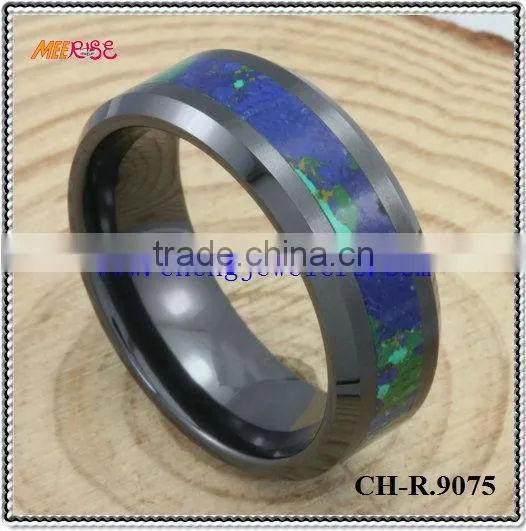 2015 alloy inlay black gold engagement ring,metal ceramic ring for engagement
