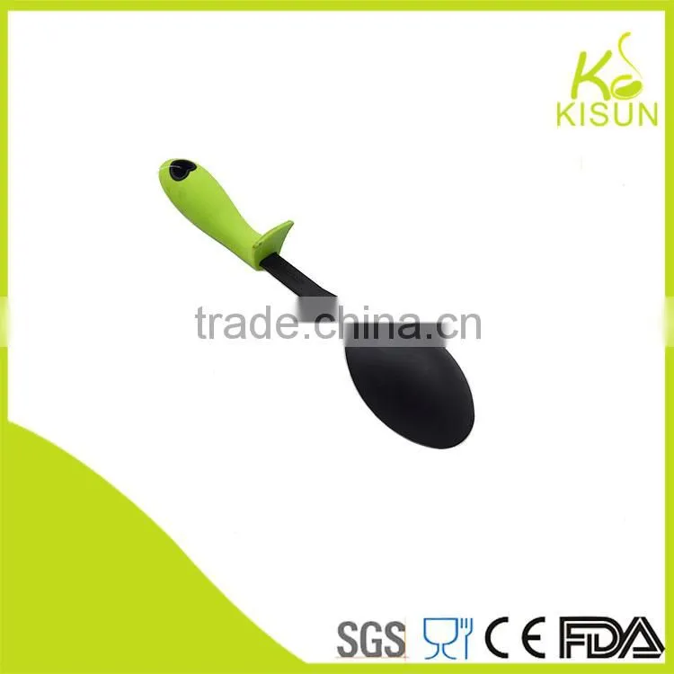 Anti-slip nylon tool green heart handle Nylon spoon