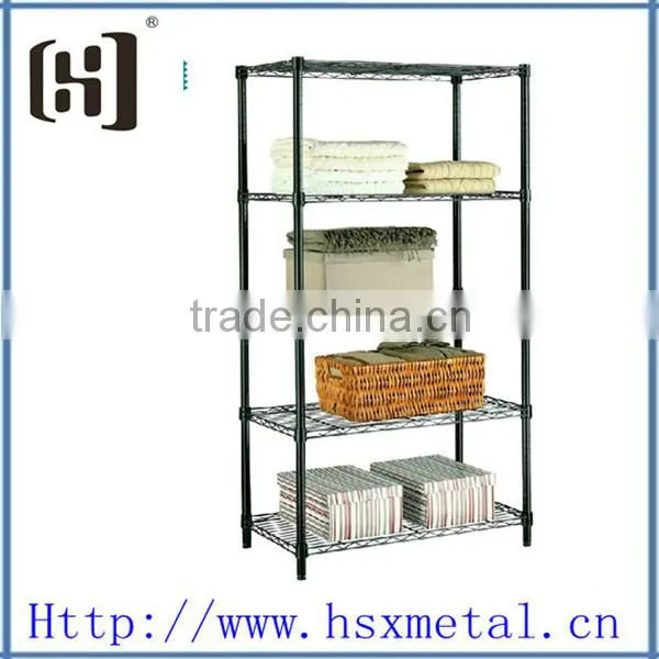 Newest chrome 5 plated wire grid shelving display rack HSX-428 standing storage shelf