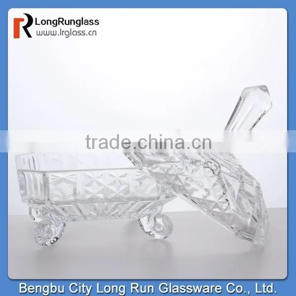 LongRun homeuse glassware classic square candy box wholesale price