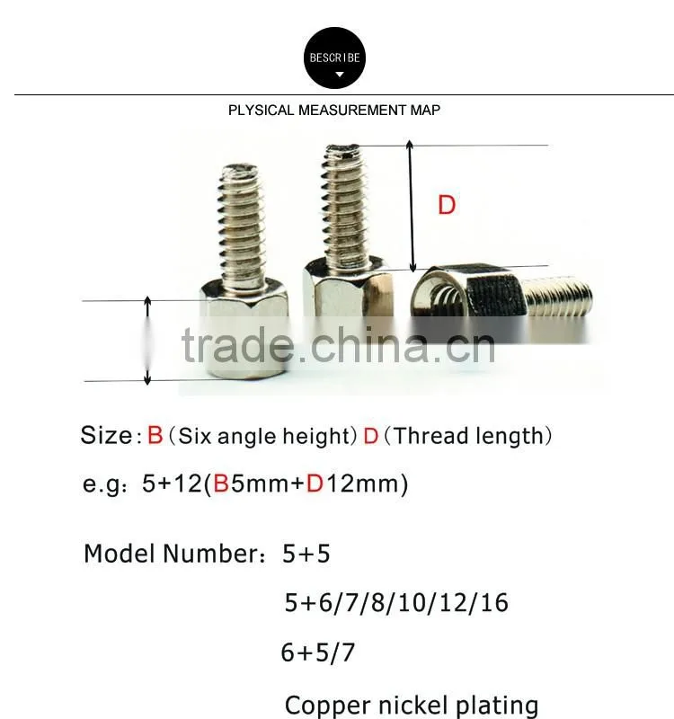 Hex Standoff Bolt And Nut Aluminum Threaded Spacer,Aluminum Spacer