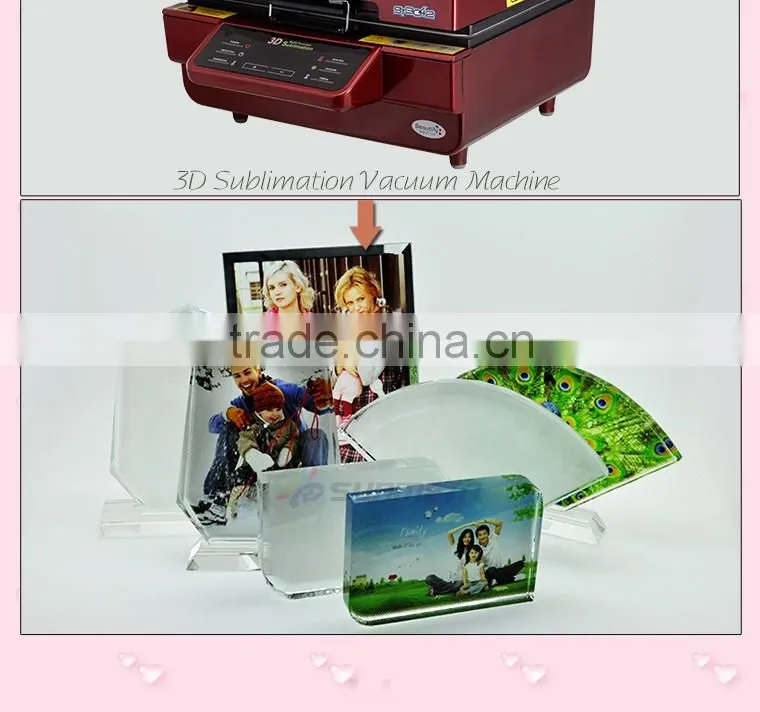 Promotional gifts L160*H110*W40mm horizontal blank sublimation crystal 3d