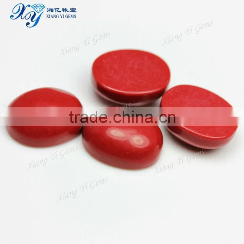 Xiangyi gems semi precious gemstones oval shape cabochon turquoise loose stones red turquoise conchos
