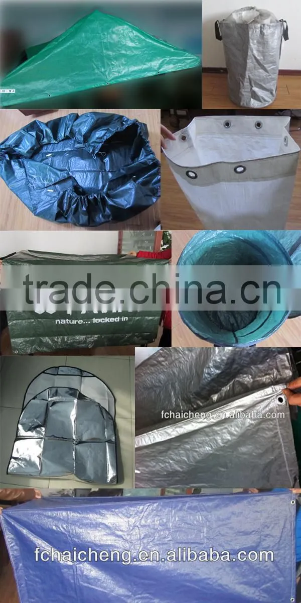 waterproof and reinforced HDPE Tarpaulin cover with black reinforced bands