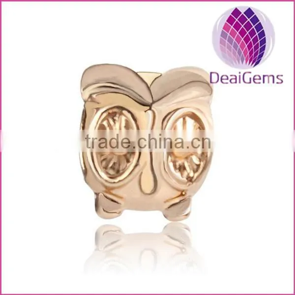 9*9.5mm metal owl beads gold owl beads decorative pedants