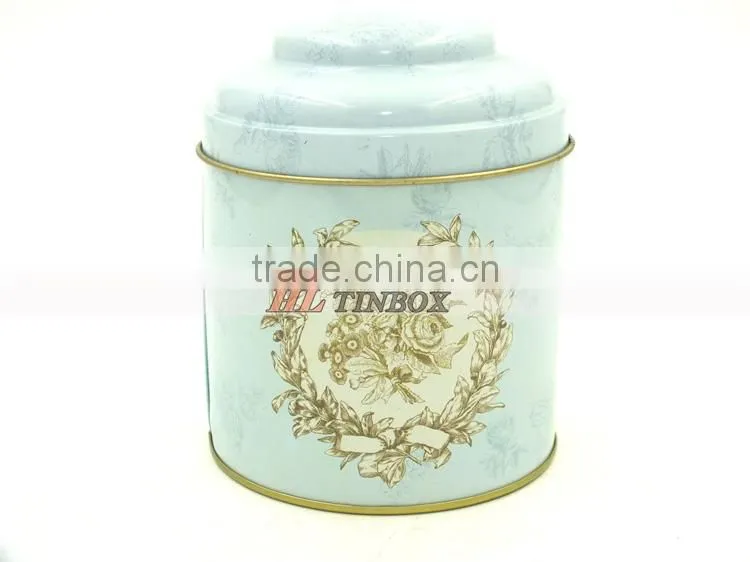 Round Tea Tin Box with Special Lid Tea Can Tin Box