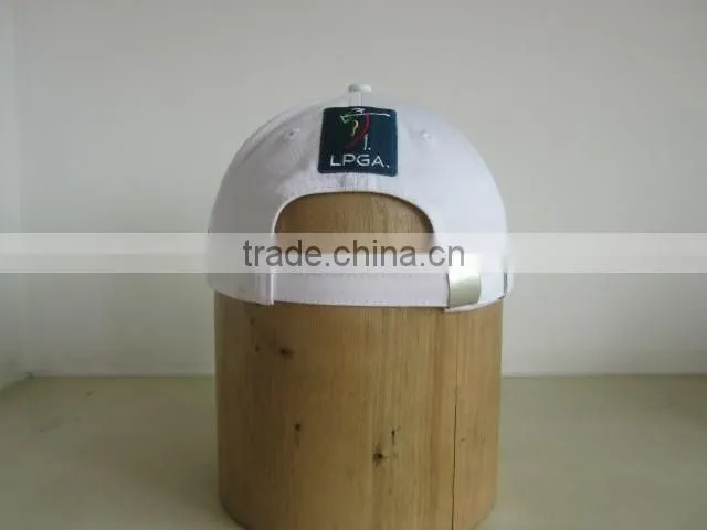 White Cotton Golf Caps Flat Embroidery Golf Cap Wholesale