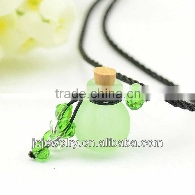 Jewelry Mini Glass Ball Bottle Perfume Essential Oil Pendant Necklace Wholesale