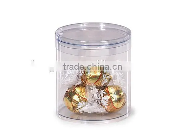 China shenzhen round clear container palstic favor tube candy container