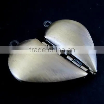 29mm brass antiqued bronze vintage lover heart pairs photo locket pendant charm supplies 1131048