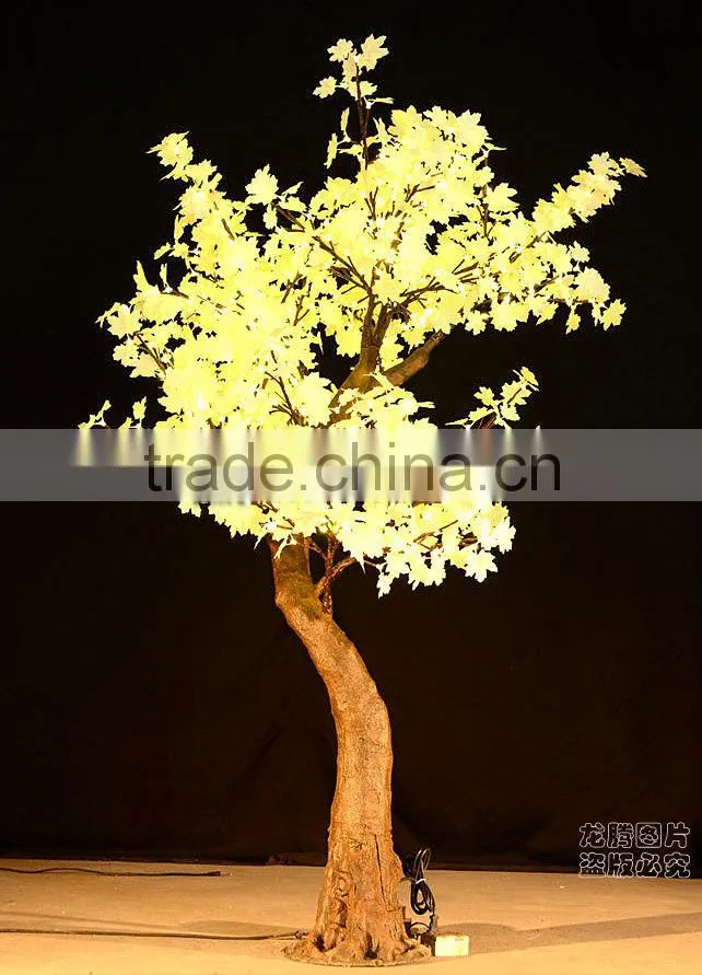Building decoration artificial maple leaf outdoor lighted trees