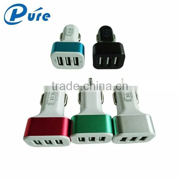 Factory Direct Supply 3 USB Car Charger Wholesale,Smart Car USB Charger for iPhone