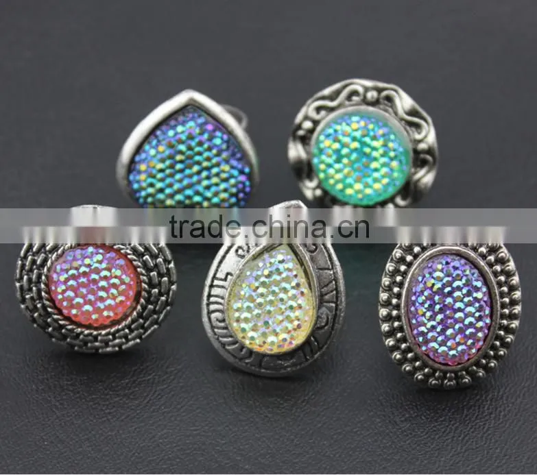 Wholesale candy color alloy resin opening rings