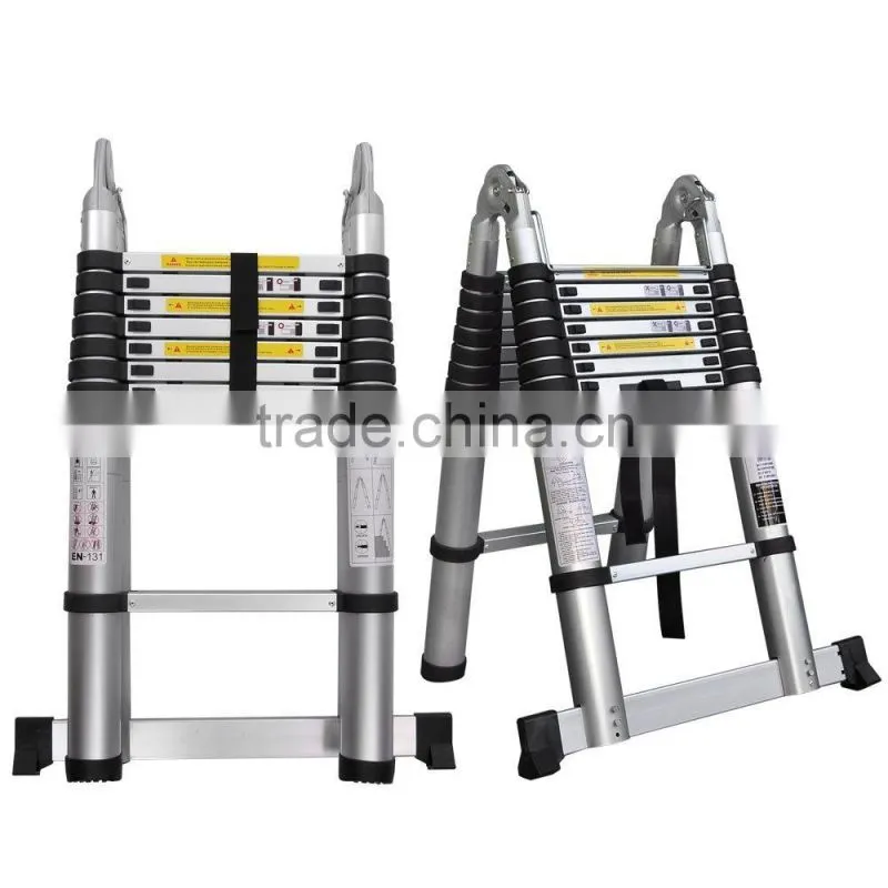 3.2m,3.85m ,4.4m,5m Telescopic Ladder with Unique Integral Safety Stabiliser and Heavy Duty Carry Bag