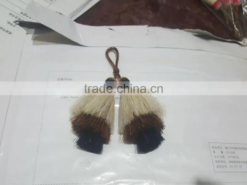 Perfect colorful attractive horse hair tassel made by hand Woven Horsehair Buckle with natural color