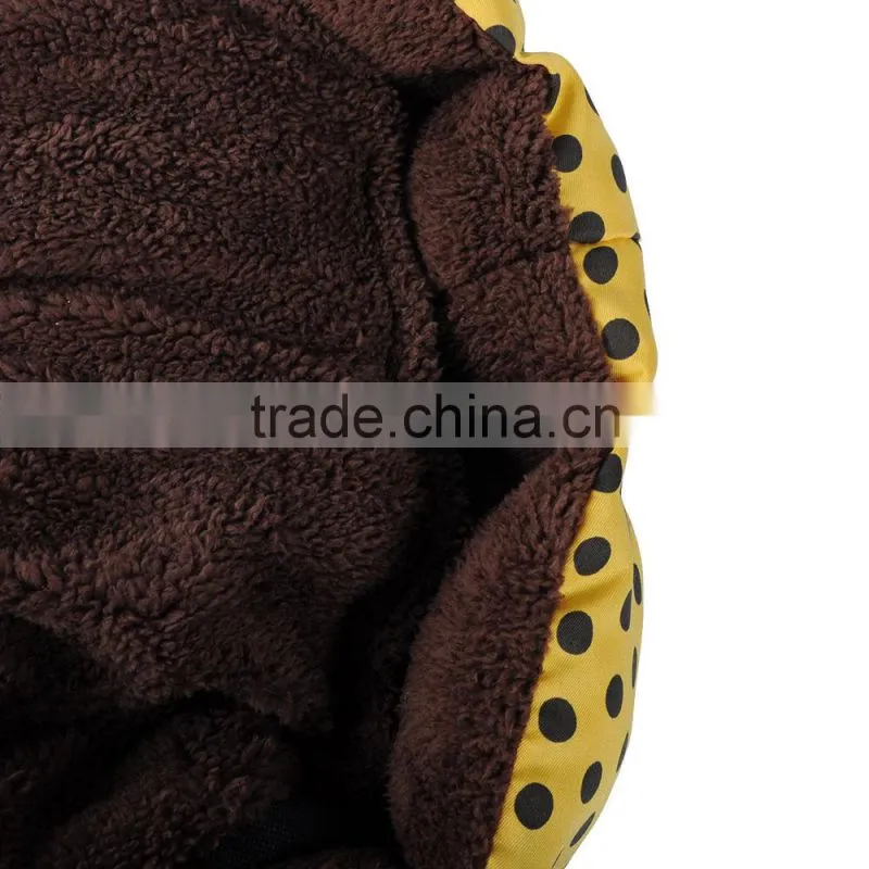 Yellow Cozy Soft Warm Fleece Pet Dog Puppy Cat Bed House Nest 40X35 with Pillow