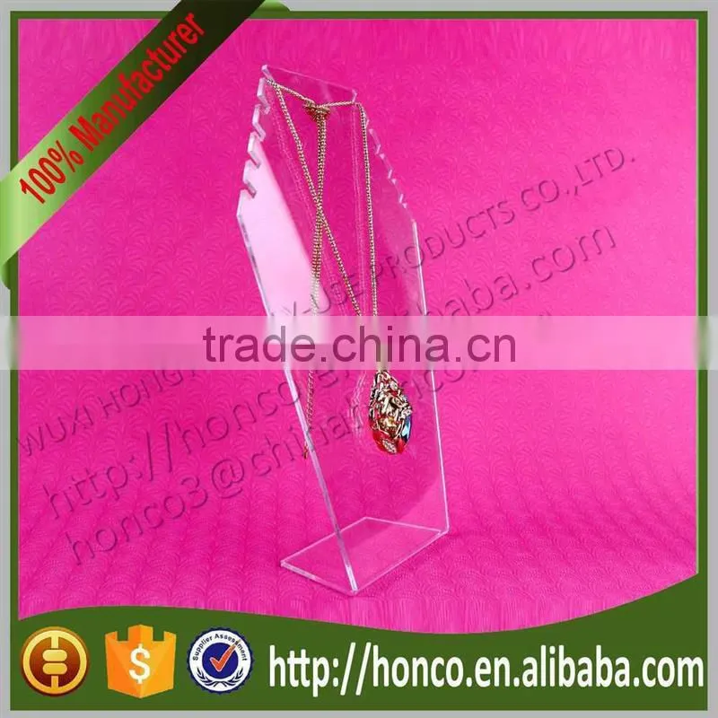 Best Selling Clear colour Acrylic Necklace Stand Jewelry Rack Display,wave edge