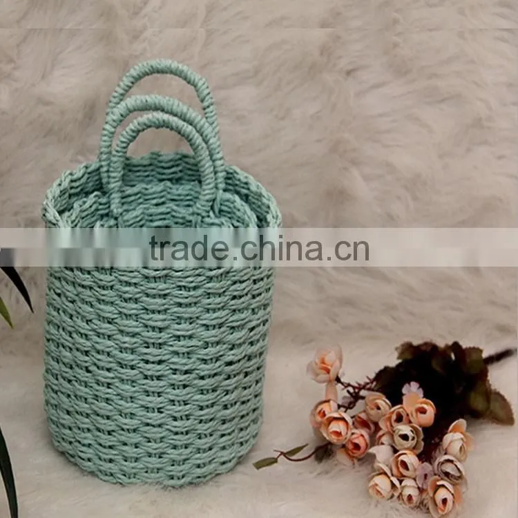 Exquisite handcraft artificial flower holder stackable decorative baskets