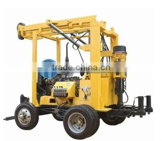 Hot sale!!! deep water well drilling rigs with wheel chassis device