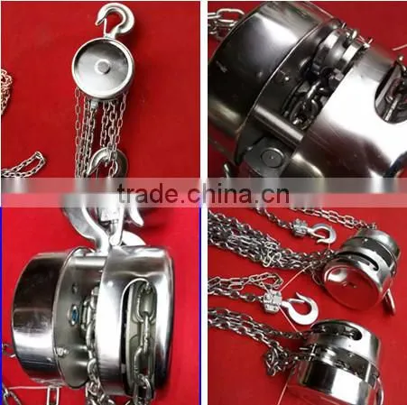 Stainless steel manual operated 1 ton chain hoist