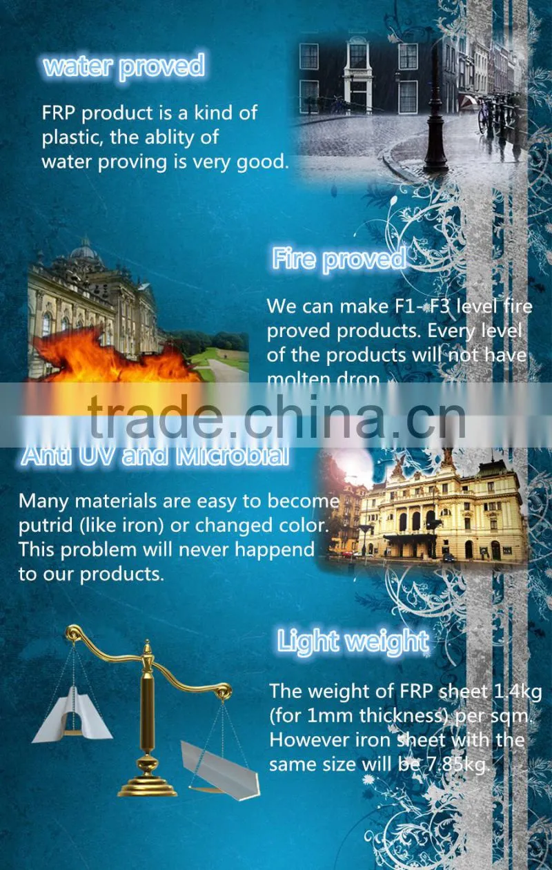 FRP (Fiber Reinforced Plastic) building material for roofing