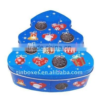2012 new product Christmas tree tin box