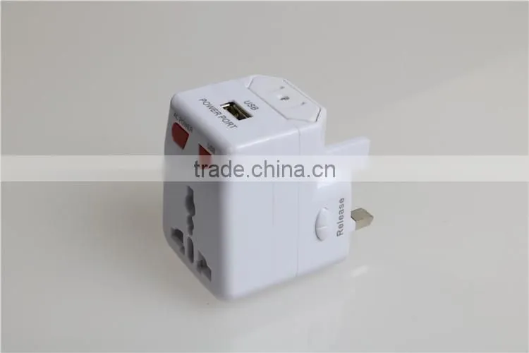 Global Travel plug multifunction converter with a single USB port universal adapter