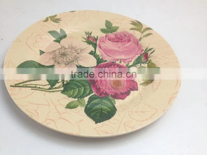 Modern double layer bamboo fiber living room fruit dish cake plate rack