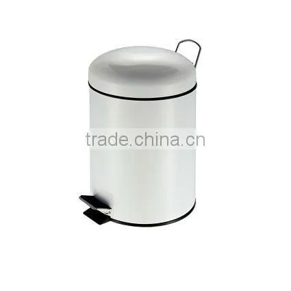 Powder Coated Dustbin 12L Stainless Steel Foot Pedal Trash Can kitchen waste Bin