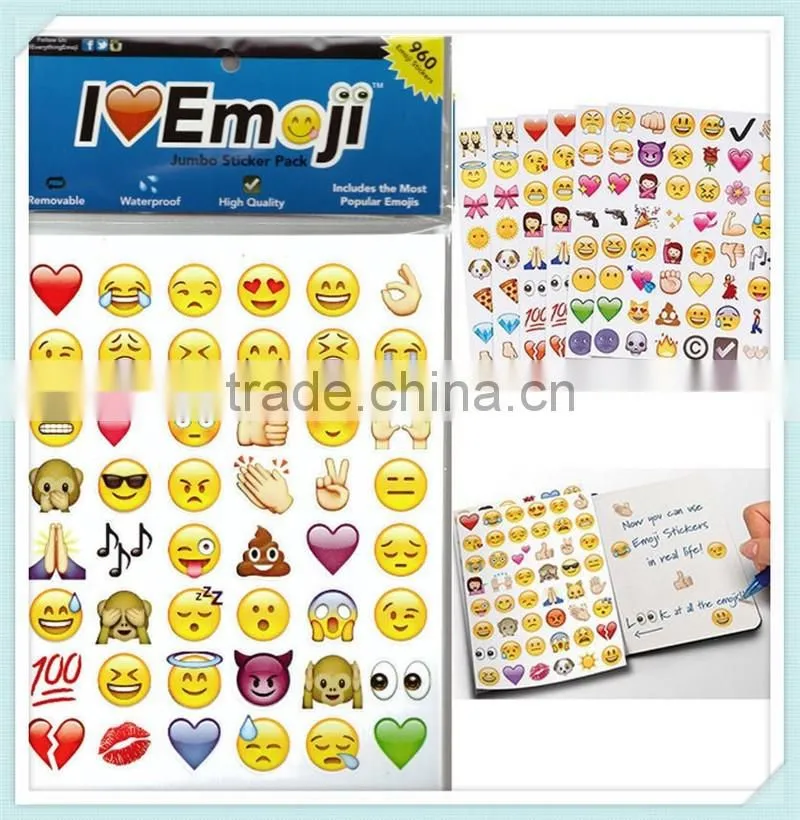 EMOJI SMILEY FACE childrens Puffy PVC Stickers 12 Packs 3 Different 4 Of Each