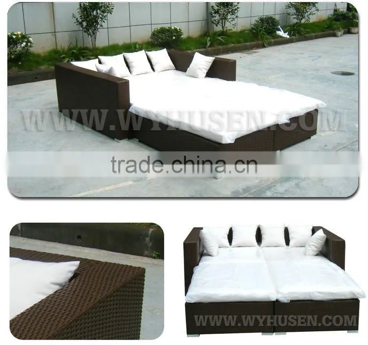 double rattan sofa bed outdoor rattan furniture